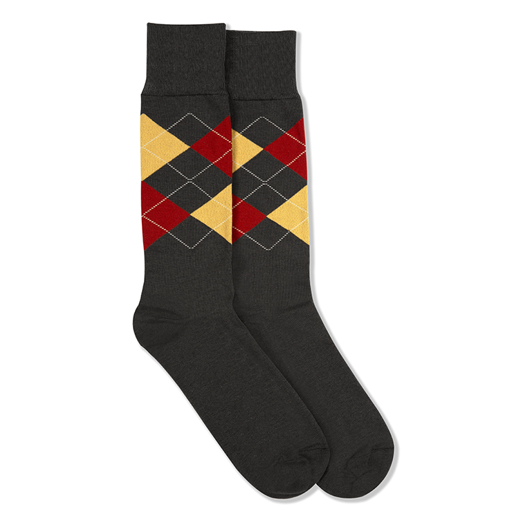 Sienna & Midas Gold Gray Argyle Socks